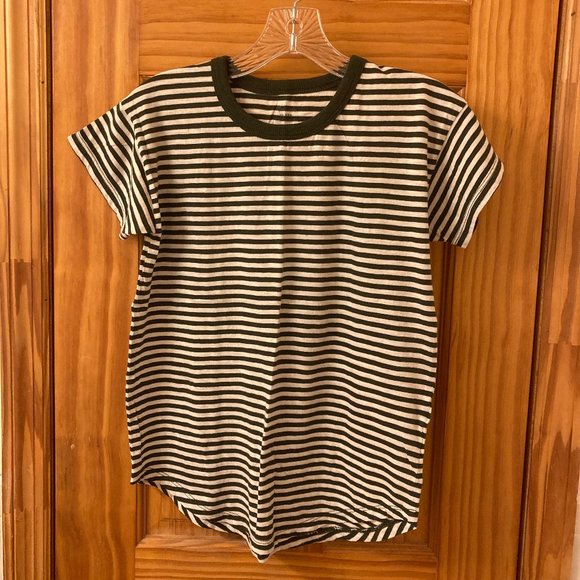 Madewell Whisper Cotton Rib-Crewneck Tee in Damien Stripe - Picture 2 of 3